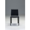 Fleur Dining Chair Black In Full Leather Wrap - Front - Fleur Dining Chair Black In Full Leather Wrap - Front