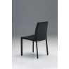 Fleur Dining Chair Black In Full Leather Wrap - Back Angle - Fleur Dining Chair Black In Full Leather Wrap - Back Angle
