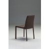 Fleur Dining Chair Mink In Full Leather Wrap - Back Angle - Fleur Dining Chair Mink In Full Leather Wrap - Back Angle