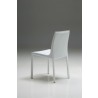 Fleur Dining Chair White In Full Leather Wrap - Back Angle - Fleur Dining Chair White In Full Leather Wrap - Back Angle