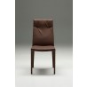 Harris Dining Chair Brown Full Leatherette Wrap with White Stitching Set of 2 - Front - Harris Dining Chair Brown Full Leatherette Wrap with White Stitching Set of 2 - Front
