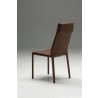 Harris Dining Chair Brown Full Leatherette Wrap with White Stitching Set of 2 - Back Angle - Harris Dining Chair Brown Full Leatherette Wrap with White Stitching Set of 2 - Back Angle