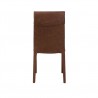 Harris Dining Chair Brown Full Leatherette Wrap with White Stitching Set of 2 - Back - Harris Dining Chair Brown Full Leatherette Wrap with White Stitching Set of 2 - Back