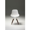 Iztuzu Dining Chair White Fiberglass with Walnut Legs Set of 2 - Front - Iztuzu Dining Chair White Fiberglass with Walnut Legs Set of 2 - Front