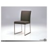 Tate Dining Chair Grey Leatherette with Brushed Stainless Steel - Angled - Tate Dining Chair Grey Leatherette with Brushed Stainless Steel - Angled