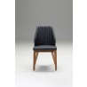  Totem Dining Chair Black Leatherette with Ash Wood Set - Front -  Totem Dining Chair Black Leatherette with Ash Wood Set - Front