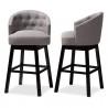 Baxton Studio Theron Swivel Bar Stool - Set of 2 - Grey - Baxton Studio Theron Swivel Bar Stool - Set of 2 - Grey