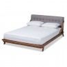 Baxton Studio Sante Upholstered Wood Platform Bed - Grey - Baxton Studio Sante Upholstered Wood Platform Bed - Grey