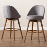 Baxton Studio Carra Swivel Bar Stool - Set of 2 - Grey - Baxton Studio Carra Swivel Bar Stool - Set of 2 - Grey