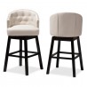 Baxton Studio Theron Swivel Bar Stool - Set of 2 - Light Beige - Baxton Studio Theron Swivel Bar Stool - Set of 2 - Light Beige