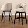 Baxton Studio Theron Swivel Bar Stool - Set of 2 - Light Beige - Baxton Studio Theron Swivel Bar Stool - Set of 2 - Light Beige