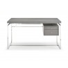 Harlow Desk Top & Drawer In Gray Oak Veneer - Front