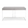 Sabine Desk In Gray Oak Veneer With Stainless Steel Base - Front