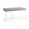 Sabine Desk In Gray Oak Veneer With Stainless Steel Base - Angled View