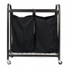 Oceanstar 2-Bag Rolling Laundry Sorter - Bronze - Front - Oceanstar 2-Bag Rolling Laundry Sorter - Bronze - Front