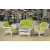 Moon Collection - End Table (In WHITE Wicker Finish)