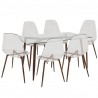LumiSource Clara Dining Set - Walnut - Perspective - LumiSource Clara Dining Set - Walnut - Perspective