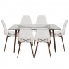 miSource Clara Dining Set - Walnut - Front - miSource Clara Dining Set - Walnut - Front