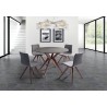 Redondo Round Dining Table Glass And Stone Top - Lifestyle
