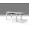 Cantro Extending Dining Table Clear Glass with Brushed Stainless Steel - Cantro Extending Dining Table Clear Glass with Brushed Stainless Steel
