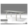 Cantro Extending Dining Table Clear Glass with Brushed Stainless Steel - Cantro Extending Dining Table Clear Glass with Brushed Stainless Steel