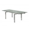 Cantro Extending Dining Table Clear Glass with Polished Stainless Steel - Cantro Extending Dining Table Clear Glass with Polished Stainless Steel