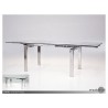 Cantro Extending Dining Table Clear Glass with Polished Stainless Steel - Cantro Extending Dining Table Clear Glass with Polished Stainless Steel