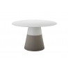 Maldives 49"/63" Round Dining Table White Solid Surface with Fiber Concrete Base - Maldives 49"/63" Round Dining Table White Solid Surface with Fiber Concrete Base