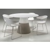 Maldives 49"/63" Round Dining Table White Solid Surface with Fiber Concrete Base - With Chairs - Maldives 49"/63" Round Dining Table White Solid Surface with Fiber Concrete Base - With Chairs