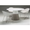 Maldives 49"/63" Round Dining Table White Solid Surface with Fiber Concrete Base - With Chairs - Maldives 49"/63" Round Dining Table White Solid Surface with Fiber Concrete Base - With Chairs