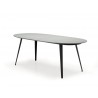 Tulum Dining Table Grey Epoxy with Black Powder Coated Steel - White BG - Tulum Dining Table Grey Epoxy with Black Powder Coated Steel - White BG