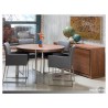 Voom 47" Round Dining Table Walnut With Brushed Stainless Steel - Voom 47" Round Dining Table Walnut With Brushed Stainless Steel
