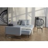 Dual Sofa With Arms With Dark Wood Legs and Soft Pacific Pearl Fabric - Lifestyle - Dual Sofa With Arms With Dark Wood Legs and Soft Pacific Pearl Fabric - Lifestyle