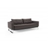 Dual Sofa with Soft Grey Fabric - Angled - Dual Sofa with Soft Grey Fabric - Angled