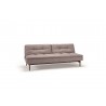 Splitback Dublexo Sofa in Begum Light Gray Fabric and Dark Wood - Half Folded - Splitback Dublexo Sofa in Begum Light Gray Fabric and Dark Wood - Half Folded