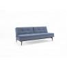 Splitback Dublexo Sofa in Soft Indigo Blue Fabric and Dark Wood - Splitback Dublexo Sofa in Soft Indigo Blue Fabric and Dark Wood