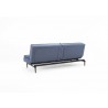 Splitback Dublexo Sofa in Soft Indigo Blue Fabric and Dark Wood - Back - Splitback Dublexo Sofa in Soft Indigo Blue Fabric and Dark Wood - Back