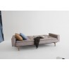 Splitback Dublexo Sofa in Sofa Dark Wood and Begum Light Gray Fabric - Splitback Dublexo Sofa in Sofa Dark Wood and Begum Light Gray Fabric