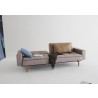 Splitback Dublexo Sofa in Sofa Dark Wood and Begum Light Gray Fabric - Splitback Dublexo Sofa in Sofa Dark Wood and Begum Light Gray Fabric