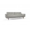 Splitback Dublexo Sofa in Sofa Dark Wood and Mixed Dance Natural Fabric - Front - Splitback Dublexo Sofa in Sofa Dark Wood and Mixed Dance Natural Fabric - Front
