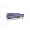 Splitback Dublexo Sofa in Sofa Dark Wood and Soft Indigo Blue Fabric - Semi Folded Half - Splitback Dublexo Sofa in Sofa Dark Wood and Soft Indigo Blue Fabric - Semi Folded Half
