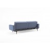 Splitback Dublexo Sofa in Sofa Dark Wood and Soft Indigo Blue Fabric - Semi Folded -0 Back - Splitback Dublexo Sofa in Sofa Dark Wood and Soft Indigo Blue Fabric - Semi Folded -0 Back