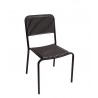 Rio Stacking Aluminum Side Chair Mocha Synthetic Wicker - Black Frame - Rio Stacking Aluminum Side Chair Mocha Synthetic Wicker - Black Frame