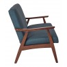 Davis Loveseat - Blue - Side - Davis Loveseat - Blue - Side