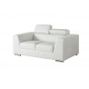 Icon Love Seat White Premium Leather with Side Split  - Angled - Icon Love Seat White Premium Leather with Side Split  - Angled