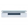 Taylor TV Unit High Gloss White With Gray Glass - Front - Taylor TV Unit High Gloss White With Gray Glass - Front