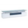 Taylor TV Unit High Gloss White With Gray Glass - Angled - Taylor TV Unit High Gloss White With Gray Glass - Angled