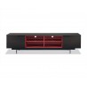 Cleveland Tv Unit In Smoke Oak Veneer And Red Shelf - White - Cleveland Tv Unit In Smoke Oak Veneer And Red Shelf - White