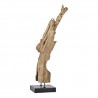 Natural Teak Wood Sculpture - White BG