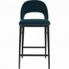 Moe's Home Collection Roger Counter Stool - Teal Velvet - Front - Moe's Home Collection Roger Counter Stool - Teal Velvet - Front